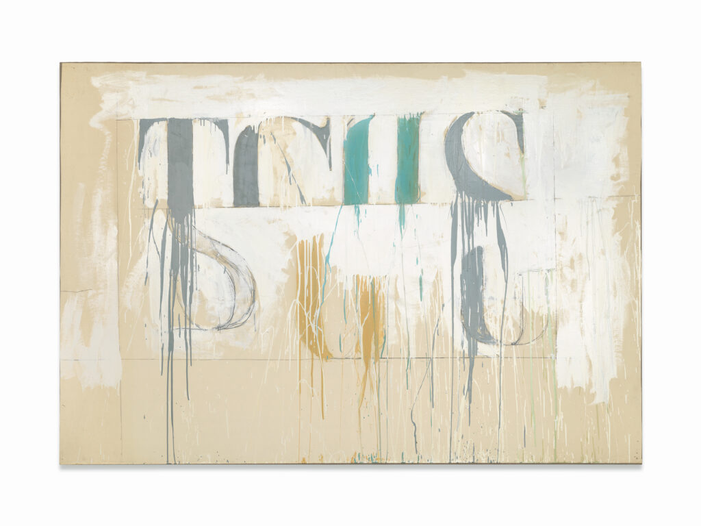 JANNIS KOUNELLIS Ohne Titel, 1962 Mischtechnik auf Papier, aufgezogen auf Leinwand (Leinen und Baumwolle) 152.2 x 219.5 cm ǀ 60 x 86 1/2 in Courtesy Galerie Karsten Greve, Köln ǀ Paris ǀ St. Moritz